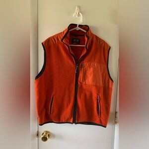 American Eagle Outfitters Orange Fleece Vest with Stand-Up Collar